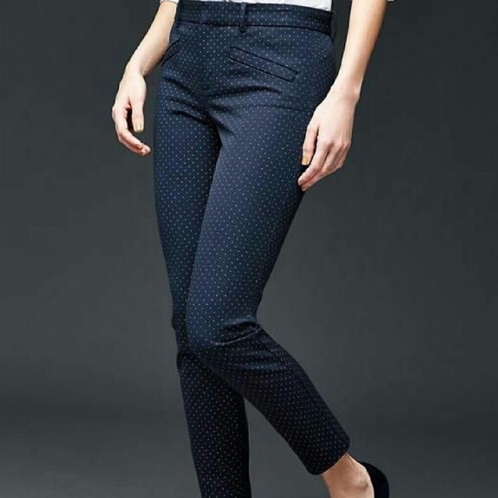 Gap- Navy w/ tiny white Dots Skinny Pants 4